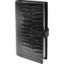 Organiseur MIGNON AK18 - 175x91mm - cuir Veau Croco SAVANNAH Noir + patte