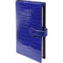 Organiseur MIGNON AK18 - 175x91mm - cuir Veau Croco SAVANNAH Bleu indigo + patte