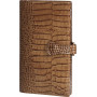 Organiseur MIGNON AK18 - 175x91mm - cuir Veau Croco SAVANNAH Vison + patte