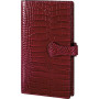 Organiseur MIGNON AK18 - 175x91mm - cuir Veau Croco SAVANNAH Rouge + patte