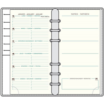 Recharge MIGNON AK18 - 170x94mm  - 1 semaine sur 2 pages + notes