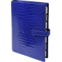 Organiseur MIGNON AK22 - 218x149mm - cuir Veau Croco SAVANNAH Bleu indigo + patte