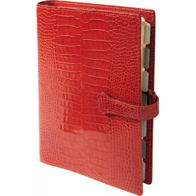 Organiseur MIGNON AK22 - 218x149mm - cuir Veau Croco SAVANNAH Orange + patte