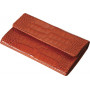 Porte-monnaie MIGNON - 80x125mm cuir Veau Croco SAVANNAH Orange rabat