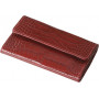 Porte-monnaie MIGNON - 80x125mm cuir Veau Croco SAVANNAH Rouge rabat