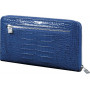 Tout-en-un MIGNON - 105x200mm cuir Veau Croco SAVANNAH Bleu indigo