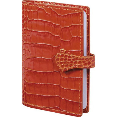 Etui MIGNON multicartes  - 102x74mm cuir Veau Croco SAVANNAH Orange