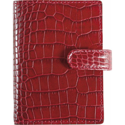 Etui MIGNON multicartes  - 102x74mm cuir Veau Croco SAVANNAH Rouge