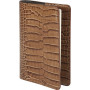 Etui MIGNON passeport  - 137x95mm cuir Veau Croco SAVANNAH Vison