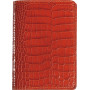 Etui MIGNON passeport  - 137x95mm cuir Veau Croco SAVANNAH Orange