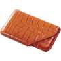 Porte-cartes de visite MIGNON - 65x100mm cuir Veau Croco SAVANNAH Orange  "GALET"