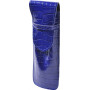 Etui MIGNON 2 stylos - 150x50mm cuir Veau Croco SAVANNAH Bleu indigo