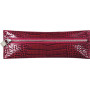 Trousse MIGNON - 65x183mm cuir Veau Croco SAVANNAH Rouge plate zippée