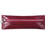 Trousse MIGNON - 65x183mm cuir Veau Croco SAVANNAH Rouge plate zippée