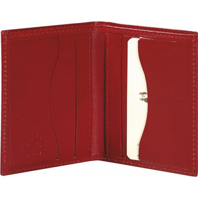 Etui MIGNON cartes de crédit  - 99x78mm cuir Veau BOBOLI Rouge