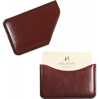 Porte-cartes de visite GALET MIGNON - 65x100m cuir Veau BOBOLI Marron