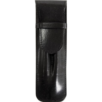 Etui MIGNON 2 stylos - 150x50mm cuir Veau BOBOLI Noir