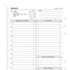 Recharge Agenda 2024 FILOFAX organiseur A4 - 1 jour par page - 210x297mm