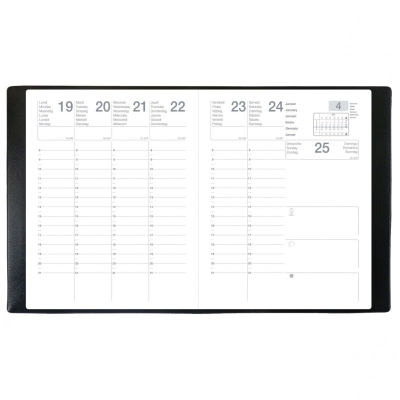 Lot Recharge Agenda A5 2025-2026 Français Vertical 1 Semaine Sur 2 Pages + Index Adhésif Blumie
