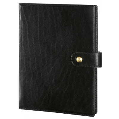 Organiseur MIGNON AK22 - 218x149mm - cuir Veau BOBOLI Noir  + patte