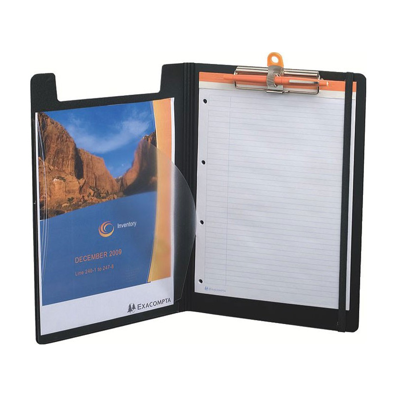 Porte-bloc A4 + pince EXACOMPTA Exaboard Exactive - 23,5x33,5cm - NOIR