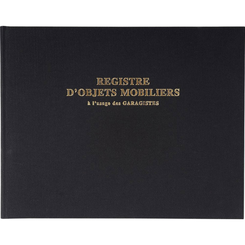 Registre D'objets Mobiliers - Garagistes Et Vendeurs De Véhicules D'occasion
