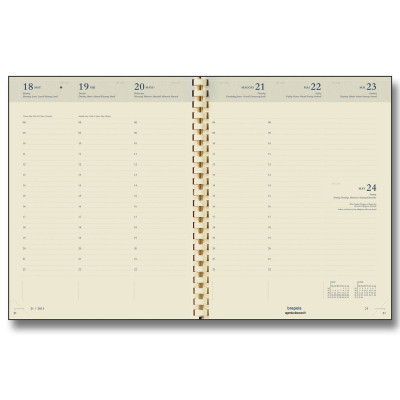 Agenda BREPOLS Concorde - 21x27cm - 1 semaine sur 2 pages couverture brun Palermo