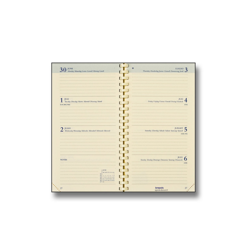 Recharge pour Agenda 2025 BREPOLS Interplan 7 LANGUES 9x16cm 1
