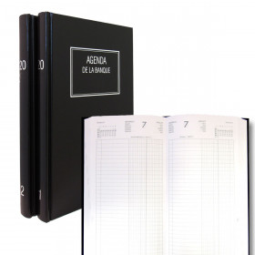 Lecas - Agenda Perpetuel Caisse 14x22cm Noir - Agenda civil - Achat & prix