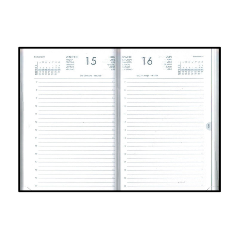 Agenda 2025 LECAS format carré 14 x 22 cm Règlure travers horaires