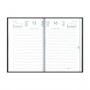 Agendas LECAS format carré 14 x 22 cm - Règlure travers horaires - Couverture noire - 1 jour par page