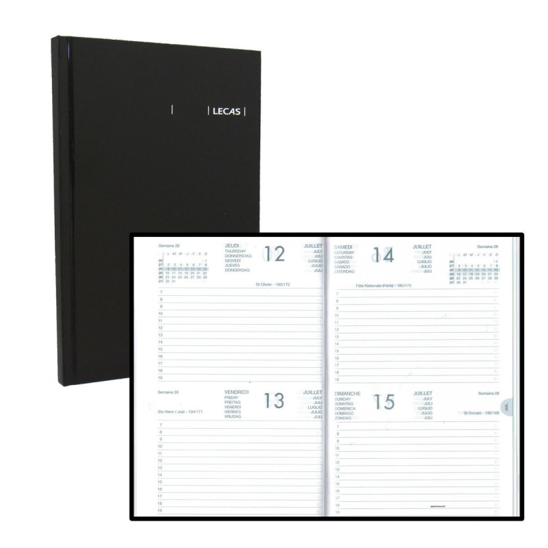 Agenda 2025 LECAS Format Carré 2 jours 14 x 22 cm 2 jours par page