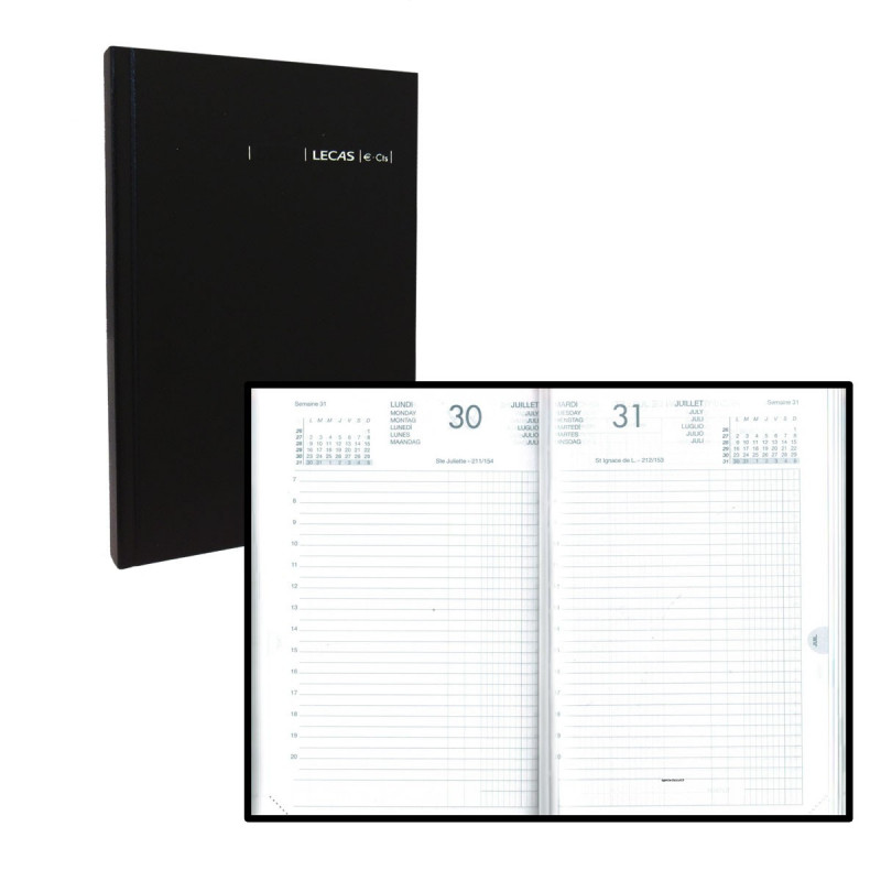Lecas Carré Travers Agenda Journalier 2022 format 14x22cm NEUF 