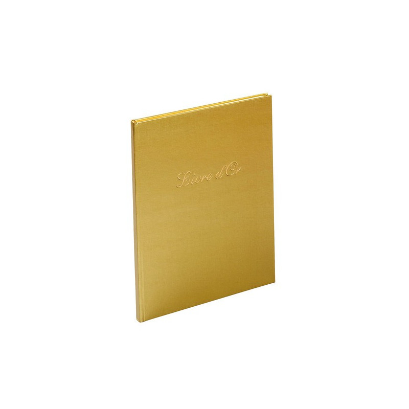 Livre D'Or Exacompta 140 Pages Tranche Or - Format 21x19 Cm - Papier Clairefontaine Haute Qualité - Coffret Cristal