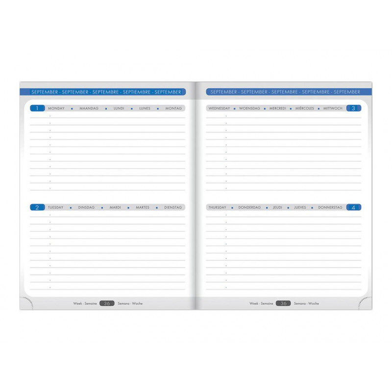 Agenda WHEN 17 Rouge Clairefontaine Sept 2025-2026 - 1 Semaine Sur 2 Pages 17x22cm