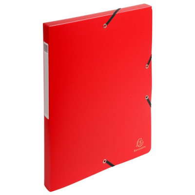 Boîte classement EXACOMPTA Exabox 24x32cm dos 25mm - ROUGE - Plastique PP 7/10e