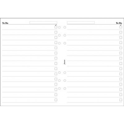 Recharge FILOFAX A5 - To Do - Blanc