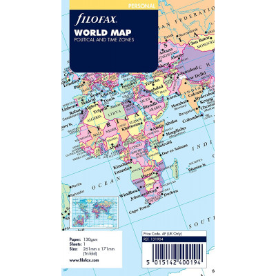 Carte du monde pour FILOFAX Personal 17,1x9,5cm