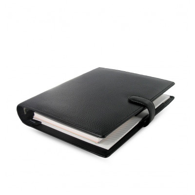 Organiseur FILOFAX A5 23,4x20,3cm FINSBURY NOIR cuir de vachette - 1 semaine sur 2 pages VERTICAL