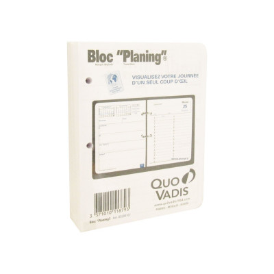 Agenda blocs Planning QUOVADIS recharge seul - 11,5 x 14,5 cm