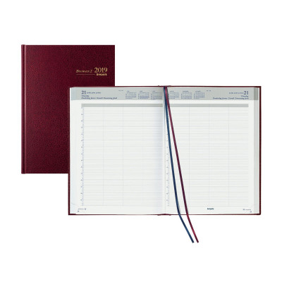 Agenda journalier BREPOLS Bremax 2 - 1 jour sur 2 pages 21 x 29 cm (bordeaux)