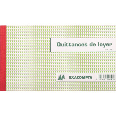 Manifold EXACOMPTA Quittances de loyer - 12,5x21cm 50 feuillets tripli autocopiants