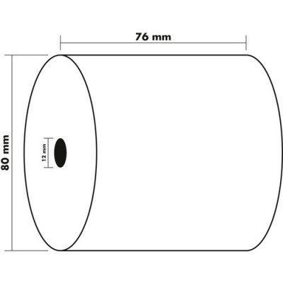 Lot 10x Bobines EXACOMPTA papier 76x80x12mm 55mm - 1 pli offset extra-blanc 60g/m2