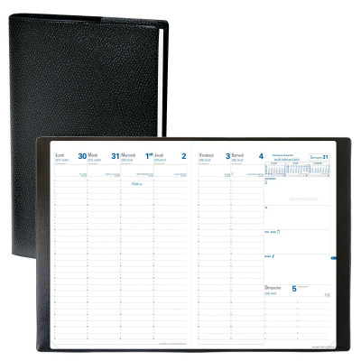 Agenda semainier Quo Vadis EU 09/09 - 2023/2024 - 21 x 29,7 cm - noir