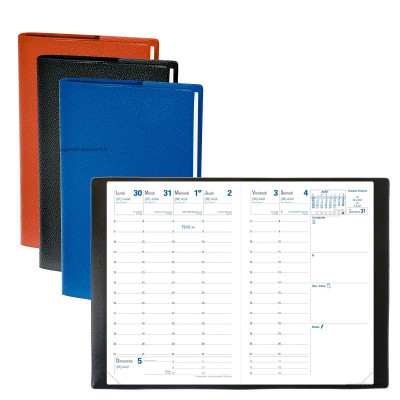 Agenda QUOVADIS Universitaire 10x15cm + répertoire - 1 semaine sur 2 pages (COLORIS ALEATOIRES)