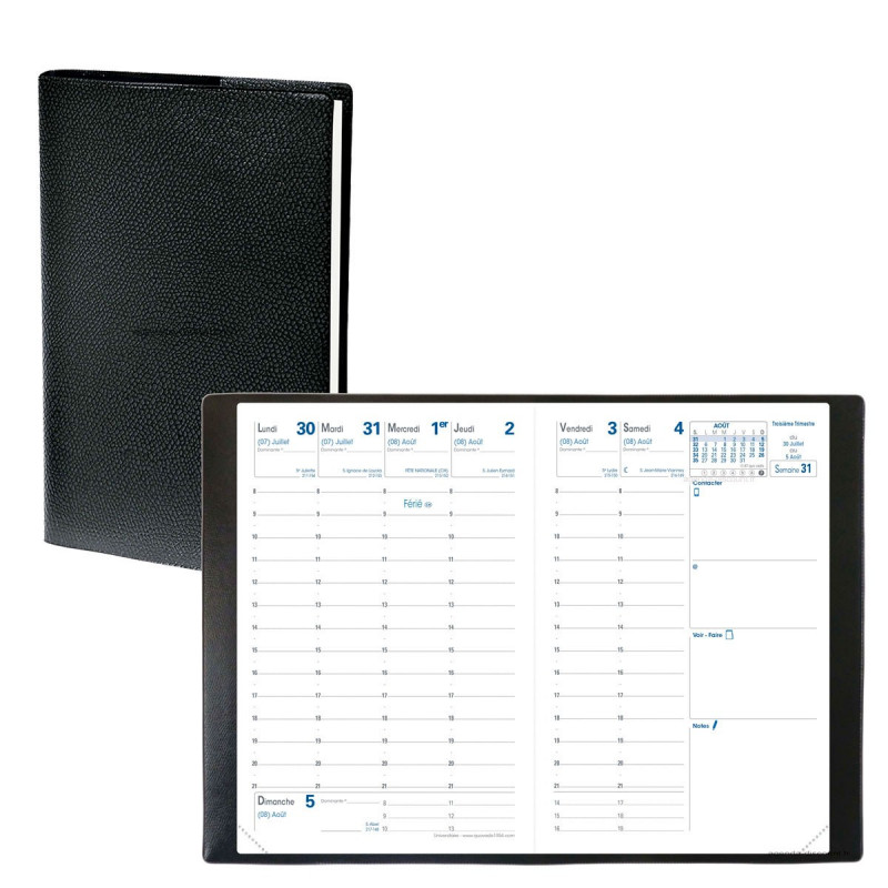 Agenda 2025 QUOVADIS UNIVERSITAIRE 10x15cm 1 semaine sur 2 pages