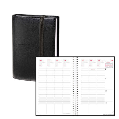 Agenda QUOVADIS TIME&LIFE POCKET noir Septembre - 10x15cm - 1 semaine sur 2 pages