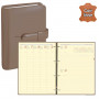 Agenda organiseur QUOVADIS - TIMER 29 Prestige 16 mois cuir vachette lisse Luna taupe - 21x29,7cm