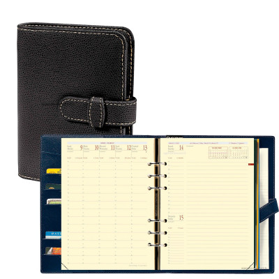 Agenda organiseur QUOVADIS - TIMER 21 Prestige couverture Club noir ébène - 15x21cm