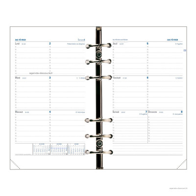 Recharge agenda QUOVADIS Timer 21 Horizontal 15x21cm janvier - décembre + supplément septembre à décembre 16 mois